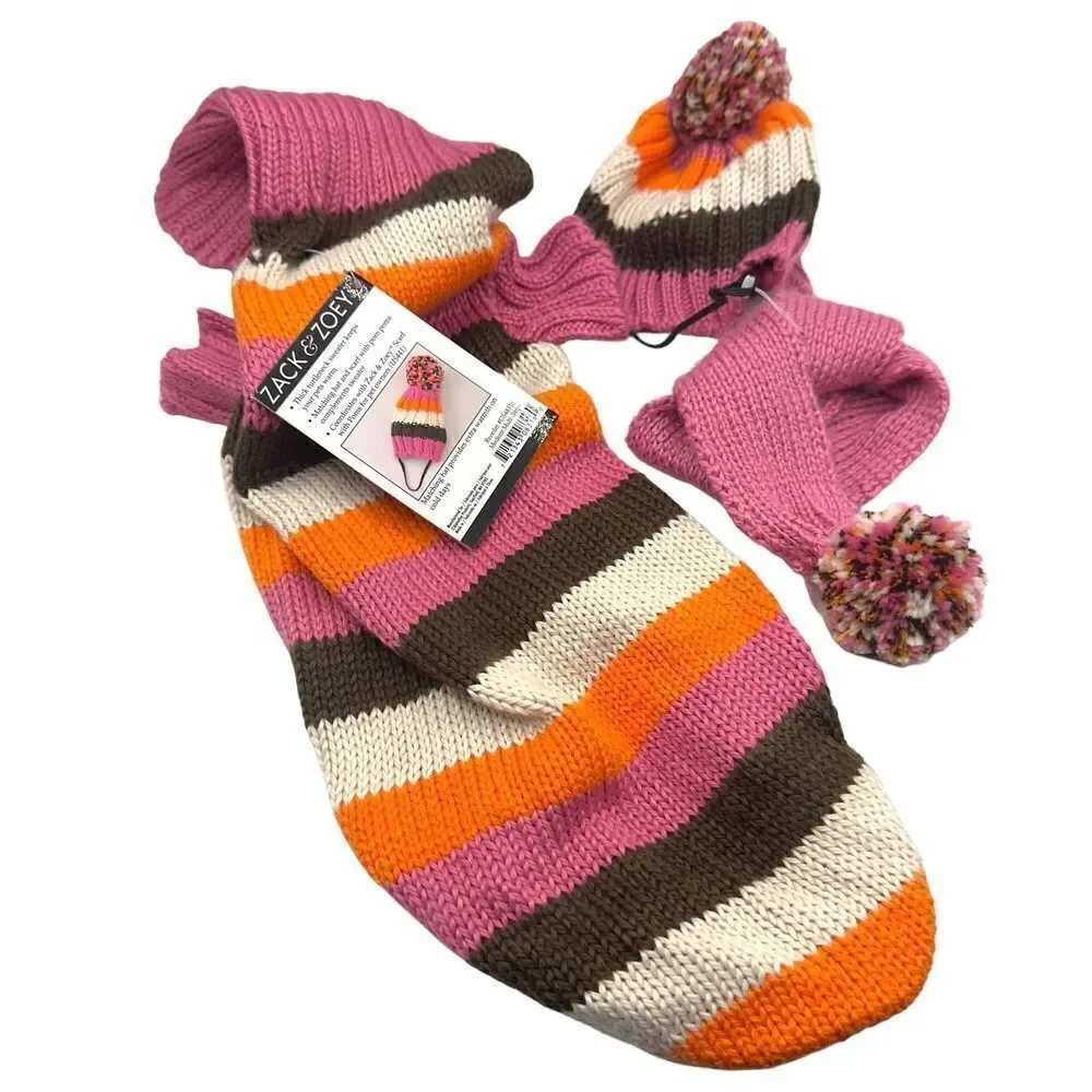 Zack & Zoey Dog Knit Sweater Set Size Medium